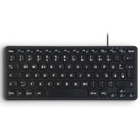 Perixx PERIBOARD-416 EN, wired, USB mini keyboard with 4 hubs, black
