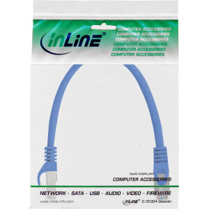 InLine® Patch Cable F/UTP Cat.5e blue 0.3m