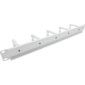 InLine® 19" cable management panel, 5 plastic brackets, RAL 7035, grey