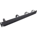 InLine® 19" cable entry plate with brush, 1U, RAL 9005 black