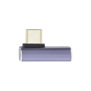 InLine® USB4 Adapter, USB Type-C male/female vertical right/left angled, aluminium, grey