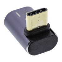 InLine® USB4 Adapter, USB-C Stecker/Buchse oben/unten gewinkelt, Aluminium, grau