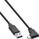 InLine® USB 3.2 Kabel, USB-C Stecker gewinkelt an A...
