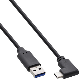 InLine® USB 3.2 Cable, USB Type C male angled to A...