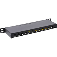 InLine® 10" Patch panel Cat.6A 0.5U 12-port, black RAL9005