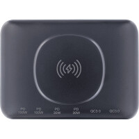 InLine® Qi Powerstation Multiport, Netzteil, Ladegerät, 4x USB-C, 2x USB-A, GaN, 100W, Wireless charging 15W, schwarz