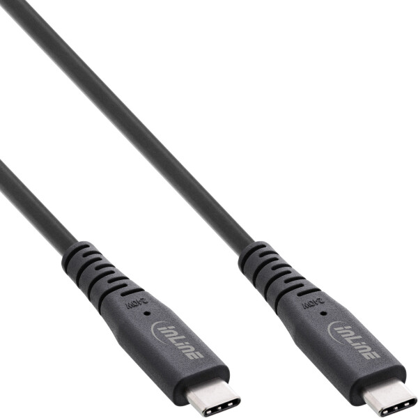 InLine® USB4 cable, USB Type-C male/male, PD 240W, 8K60Hz, TPE black, 1m