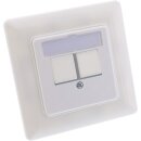 InLine® Frame set for 2x RJ45 Keystone SNAP-In, white RAL9010