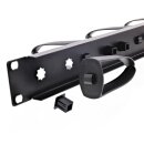 InLine® 19" cable management panel, 9 plastic brackets removable, RAL 9005, black