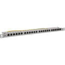 InLine® 19" patch panel Cat.6A 0.5 U 24-port, with dust protection, grey