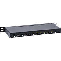 InLine® 10" patch panel Cat.6A 0.5U 12-port, with dust protection, black