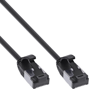 InLine® Patch cable slim, U/FTP, Cat.8.1, TPE halogen-free, black 2m
