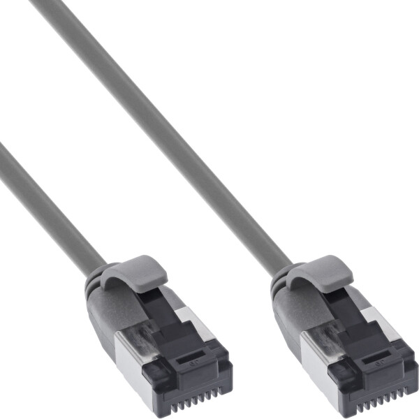 InLine® Patch cable slim, U/FTP, Cat.8.1, TPE halogen-free, grey 3m