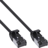 InLine® Patch cable slim, U/FTP, Cat.8.1, TPE halogen-free, black 0.25m