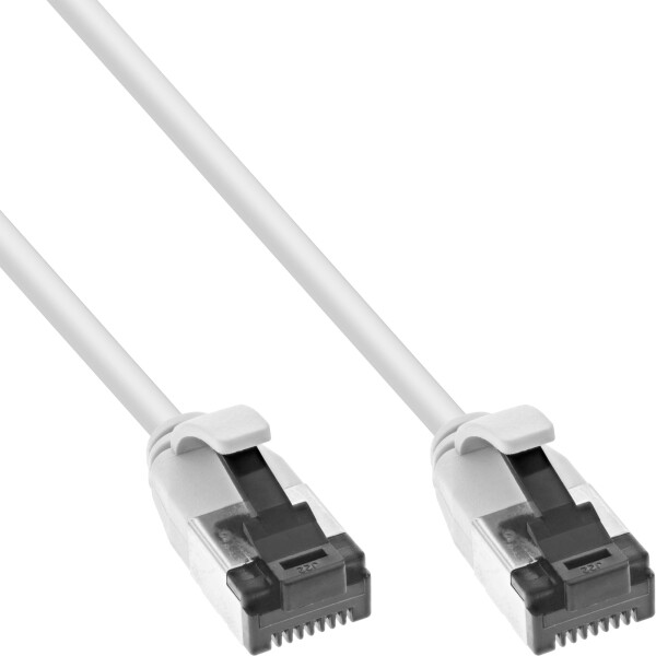 InLine® Patch cable slim, U/FTP, Cat.8.1, TPE halogen-free, white 7.5m