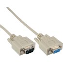 10er Bulk-Pack InLine® Serial Cable molded DB9 male to female 1:1 grey 15m