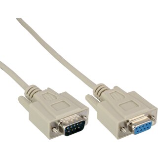 35er Bulk-Pack InLine® Serial Cable molded DB9 male to female 1:1 grey 3m