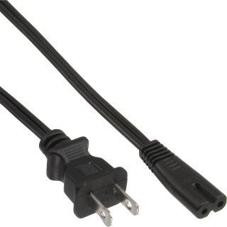 65pcs. Bulk-Pack InLine® Power Cable mains Plug USA to Euro 8 socket 1.8m