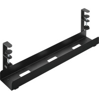 InLine® Cable guide rail, for under-table mounting, with screw clamps, black