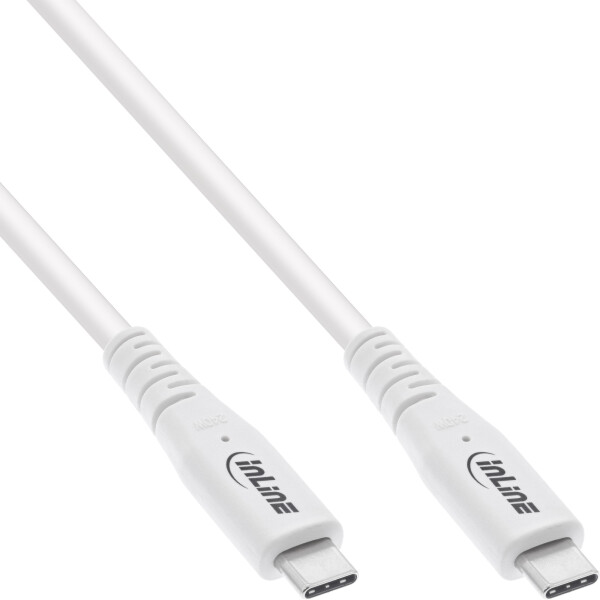 InLine® USB4 cable, USB Type-C male/male, PD 240W, 8K60Hz, TPE white, 1.5m