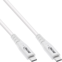 InLine® USB4 cable, USB Type-C male/male, PD 240W, 8K60Hz, TPE white, 0.5m
