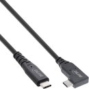 InLine® USB4 Kabel, USB-C, einseitig gewinkelt, PD...