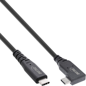 InLine® USB4 cable, USB Type-C, one side angled, PD...