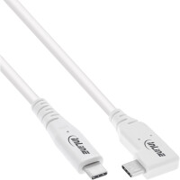 InLine® USB4 cable, USB Type-C, one side angled, PD 240W, 8K60Hz, TPE white, 1.5m