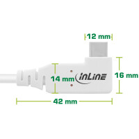 InLine® USB4 cable, USB Type-C, one side angled, PD 240W, 8K60Hz, TPE white, 1.5m