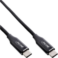 InLine® Magnetic USB-C cable, USB-C male/male, 100W, black, 1.5m