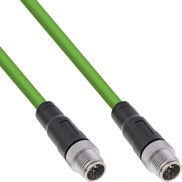 InLine® Industrial network cable, M12 8-pin X-coded male/male, Cat.6A PUR 5m